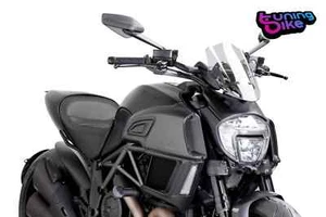 PUIG SAUT DE VENT NAKED N.G. SPORT REGLABLE POUR DUCATI DIAVEL 2014 TRANSPARENT - Photo 1/1