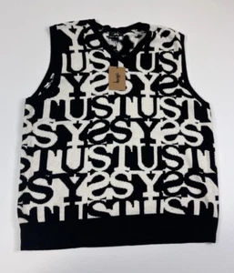 Stüssy Stacked Sweater Vest Ivory Size XXL - Picture 1 of 3