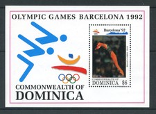 1992 - DOMINICA - LOTTO/19902 - OLIMPIADI BARCELLONA TUFFI - FOGLIETTO