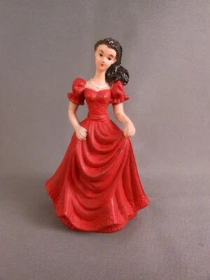 Rare Vtg 3" Bride Bridesmaid Quinceanera Figure w/ Red Dress Wedding Party - Image 1 of 4