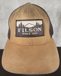 Vintage Filson 80s Adjustable Mesh Back Tin Cloth Waxed Canvas Truckers Hat Cap - Picture 1 of 14