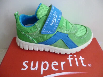 Zapatillas deportivas sin cordones Superfit para niños de cuero verde azul 09192 Foto 1 de 4