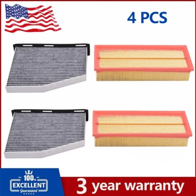Air Cabin Filters (4 Total) Kit For Volkswagen Jetta Golf Passat Audi Eos GTI A3 - Image 1 of 4