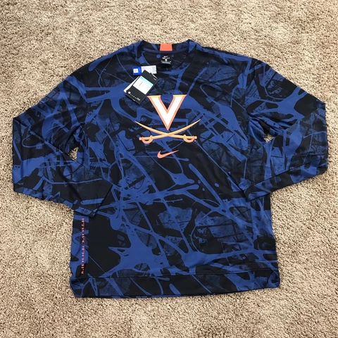 Nike Men's Size M Virginia Cavaliers LS Shirt 100% Polyester Dri Fit New NCAA Cover