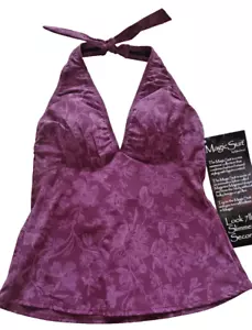 MAGICSUIT MIRACLESUIT. TANKINI SWIM TOP ONLY. NEW. BURGUNDY/PURPLE. UK10 CONTROL - Picture 1 of 10