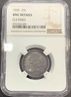 1835 Capped Bust Silver Quarter NGC UNC Details Cleaned