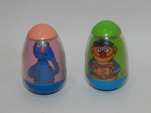 Vtg Lot of 2 Sesame Streep Weeble Wobble Grover & Ernie Muppets Figure Show 1982 - Picture 1 of 9