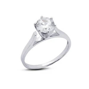 Diamante tondo certificato naturale tondo 2 ct D SI1 950 placca. Anello di fidanzamento solitario - Foto 1 di 9