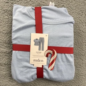 Auden Acogedor Conjunto de Pijama Pointelle Mujer Medio Azul Manga Corta Top Pantalones - Imagen 1 de 7