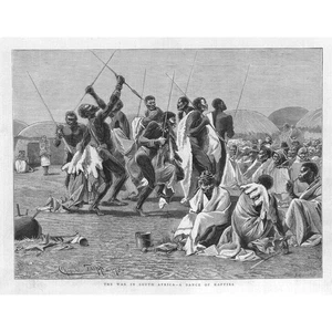 ZULU WAR A Dance of the Kaffirs - Antique Print 1879 - Picture 1 of 1