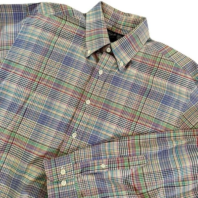 BROOKS BROTHERS VTG Makers Size Large Plaid Italy Woven USA Made Egyptian Cotton - Image 1 of 4