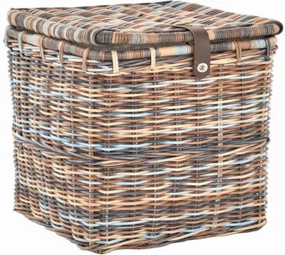 Korbtruhe Allzweck Korb Box mit Deckel Rattan (Mehrfarbig, Gross, Quadratisch) - Bild 1 von 4