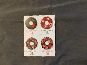 US Scott #3249-52, 32 Cent...Weihnachtsgrüße. briefmarkenplatte 4er block - Bild 1 von 2