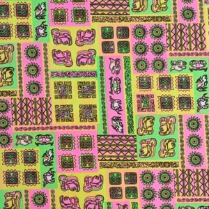 Cotton Fabric Dressmaking Printed Neon Aztec Doodle 150cm Wide By The Half Metre - Picture 1 of 1