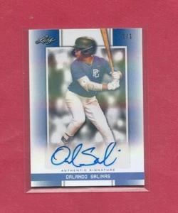 Orlando Salinas 2019 Leaf Perfect Game National Showcase Blue Shimmer Auto 1/1 - Imagen 1 de 2