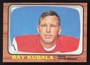 1966 Topps Ray Kubala Rookie #39 - Denver Broncos - Vintage RC VG