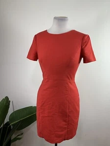Black Halo Womens Red Colored Short Sleeve Sheath Dress, Size 4 - Picture 1 of 6