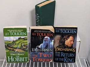 Lord Of The Rings Trilogy 1-3 Book Lot Complete Tolkien Set & The Hobbit - Picture 1 of 10