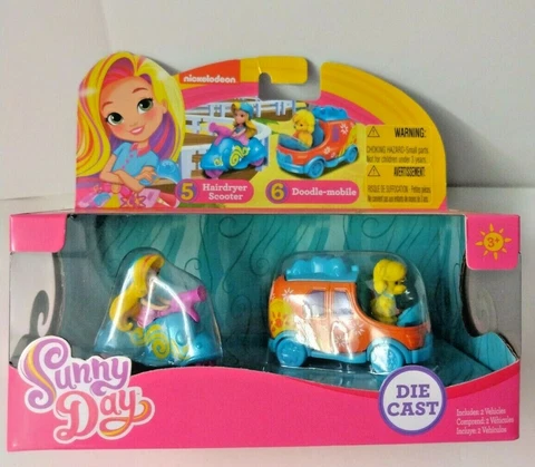 Sunny Day - Hairdryer Scooter & Doodle Mobile - Die Cast Vehicles - Nickelodeon Cover