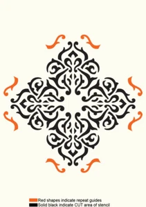 Damask Tile Stencil Paint Furniture Wall Floor Wood Reusable Art Crafts DA44 - Picture 1 of 20