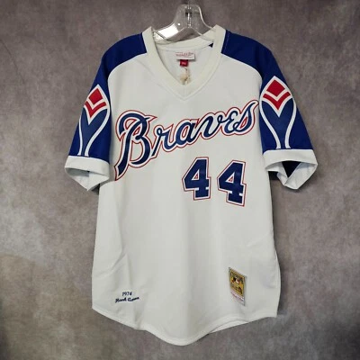 Camiseta Mitchell Ness Auténtica 1974 Atlanta Braves Hank Aaron 44 L $300 Nueva con Etiquetas Foto 1 de 4