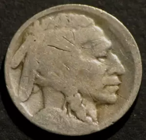 Moneta da 5 centesimi 1920 S Bufalo nichel semichiave data restaurata B267 - Foto 1 di 2
