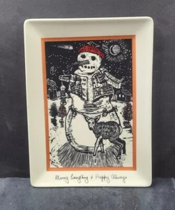 Plato Primatives by Kathy Merry Everything & Happy Always muñeco de nieve 11,5X8,5 - Imagen 1 de 8