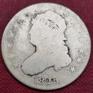 1825 Capped Bust Quarter 25c Circulated Details #60251 - Picture 1 of 2