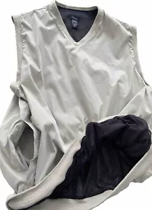IZOD Soft Shell Golf Vest Insulated Beige Inner Mesh 2 Pocket XL Windbreaker - Picture 1 of 12