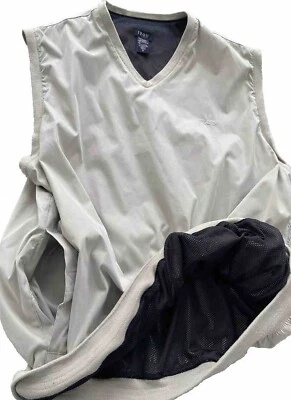 IZOD Soft Shell Golf Vest Insulated Beige Inner Mesh 2 Pocket XL Windbreaker - Image 1 of 4