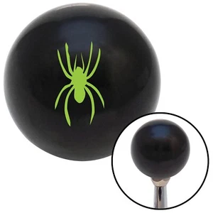 Green Spider Image Black Shift Knob w/ M16x1.5 Insert Shifter Auto Manual Brody - Picture 1 of 4