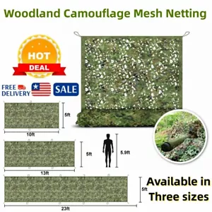 Camo Netting Camouflage Mesh Netting Hunting Blinds Woodland Military Mesh Green - Picture 1 of 11