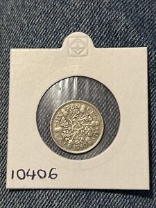 1930 GEORGE V SILVER SIXPENCE  ( 50% Silver )  British 6d Coin.  (10406)