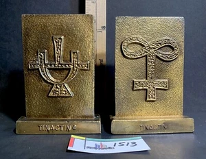 Metal Book Ends RX Latin Pharmacia Secundum Artem Tinactin Vinegar Glass - Picture 1 of 7