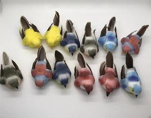 12 Artificial Foam Feather Birds 3.5 Inches Mini Love Birds for Crafts Easter - Picture 1 of 3