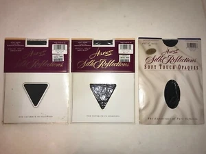 Set of 3 Hanes Silk Reflections Silky Sheer Pantyhose Size CD Style 718 Black - Picture 1 of 1
