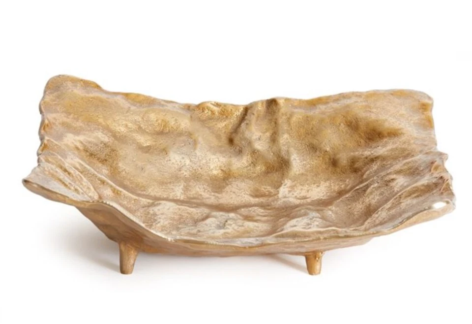 BANDEJA DECORATIVA ARLENE ALUMINIO DORADO 15" GRANDE Napa Hogar y Jardín NDK213 ¡Nueva! Foto 1 de 4