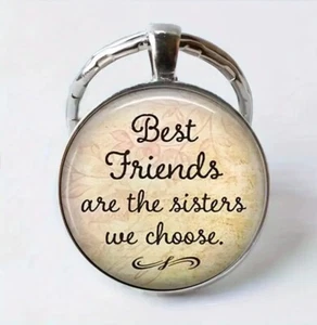 Best Friends Are the Sisters We Choose Key Ring - New - Picture 1 of 1