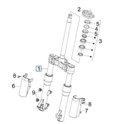 600455 FORCELLA ANTERIORE COMPLETA ORIGINALE PIAGGIO BEVERLY 500 2005-2006 (EMEA - Immagine 1 di 4