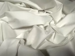 Poplin Stretch Cotton Spandex Woven Fabric, Per Metre - Plain - Ivory - Picture 1 of 3