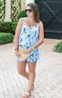 Lilly Pulitzer Deanna Tank Top Romper Bay Blue Into the Deep Size S  No Belt