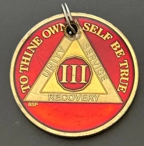 Alcoholics Anonymous AA Recovery 3 Years Token Chip - Picture 1 of 2