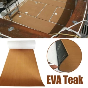 Faux Teak EVA Foam Boat Decking Sheet Mat Deluxe Marine Yacht Floor Carpet Mat - Picture 1 of 13