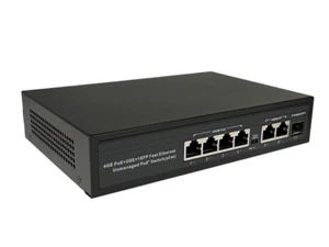 4-port Gigabit + 2-port Gigabit + 1-port Gigabit SFP Full Gigabit POE Switch New - Afbeelding 1 van 6
