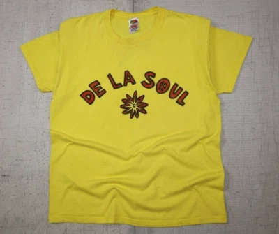Camiseta amarilla vintage años 90 De La Soul 3 pies de altura talla grande Foto 1 de 4