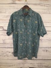 Vintage Woolrich Shirt Mens XL Green Button Up Geometric Floral All Over Print 