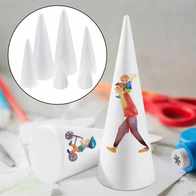 6 Pieces 7/11/15 Cm Cone Christmas Tree Styrofoam Foam for Kids Craft - Image 1 of 4