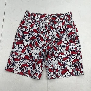 Vineyard Vines Target Red Hibiscus Whale Printed Swim Trunk Shorts Youth Boys M - Picture 1 of 8