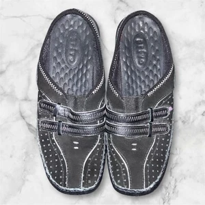 Privo by Clarks Black Leather Slip On Mules Size 8M (249) - Picture 1 of 5
