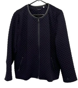 Chico’s Women’s Jacket Navy Blue Plus Size 4/20 US Zip Quilted Long Sleeve - Picture 1 of 7